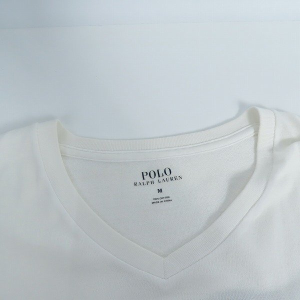 ☆POLO RALPH LAUREN/ポロラルフローレン ロゴ刺繍 Vネック半袖Tシャツ/M /LPLの画像5