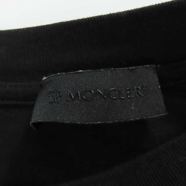 ☆【JPタグ】MONCLER/モンクレール 刺繍 半袖 Tシャツ ブラック S /LPL_画像3