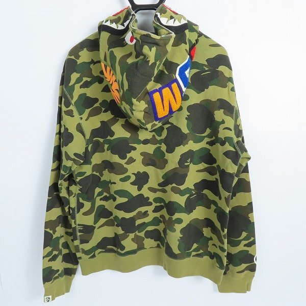 ☆A BATHING APE/アベイシングエイプ CAMO SHARK FULL ZIP HOODIE パーカー/M /060の画像3