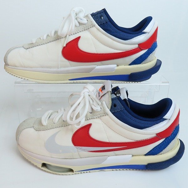 NIKE×sacai/ナイキ×サカイ Zoom Cortez White and University Red ズーム コルテッツ DQ0581-100 27 /080の画像4