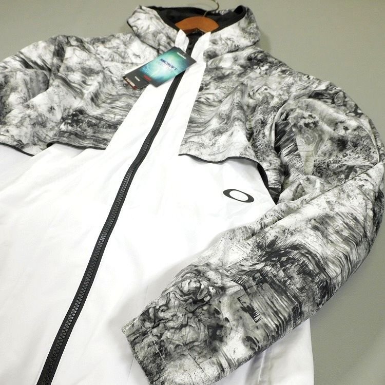  new goods prompt decision Oacley f-ti- Zip jacket XXL white graphic pattern water-repellent . manner heat insulation OAKLEYL men's [3058]