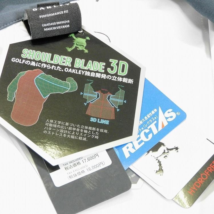  новый товар обычная цена 17,600 иен Oacley Skull Golf Zip жакет L белый выносливость водоотталкивающий стрейч 3D цельный разрезание блузон OAKLEY мужской [B3060]