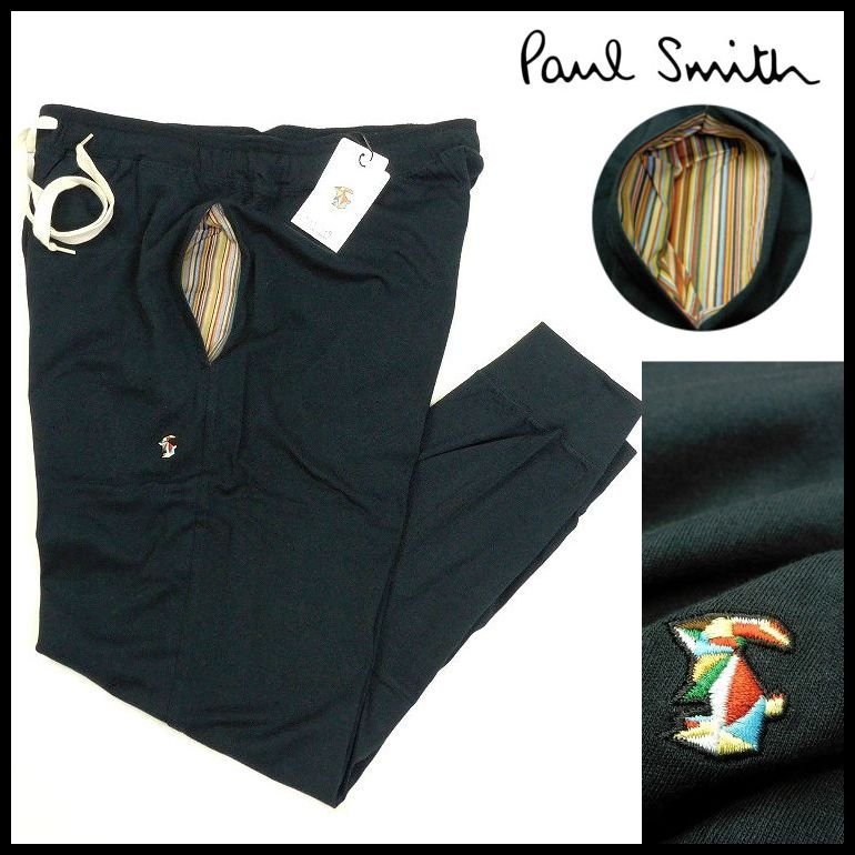  новый товар Paul Smith брюки-джоггеры мульти- полоса мульти- кролик вышивка L темно-синий легкий рука хлопок Paul Smith мужской [2957a]