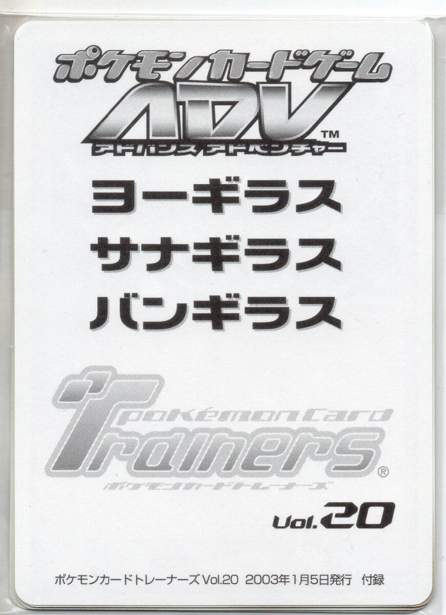 トレーナーズ vol.20 ヨーギラス サナギラス パンギラス 未開封 パンフレット 封筒付き ポケモンカード旧裏面 送料無料の画像6