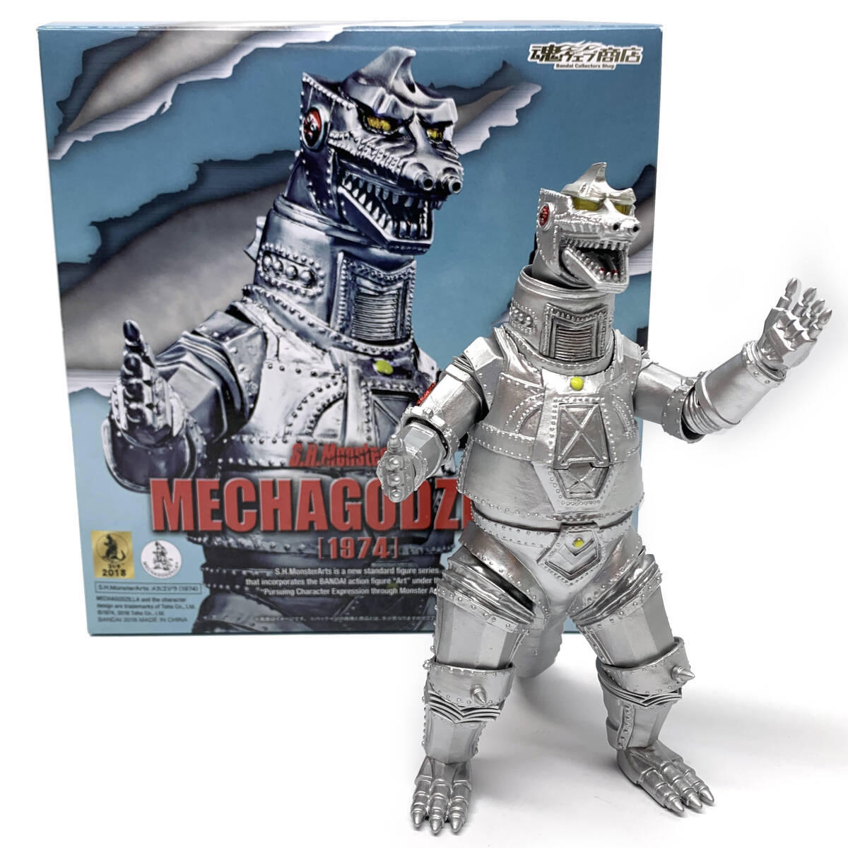 tu068 BANDAI バンダイ S.H.MonsterArts MECHAGODZILLA 1974 メカゴジラ 1974 魂ウェブ商店 フィギュア ※中古_画像1