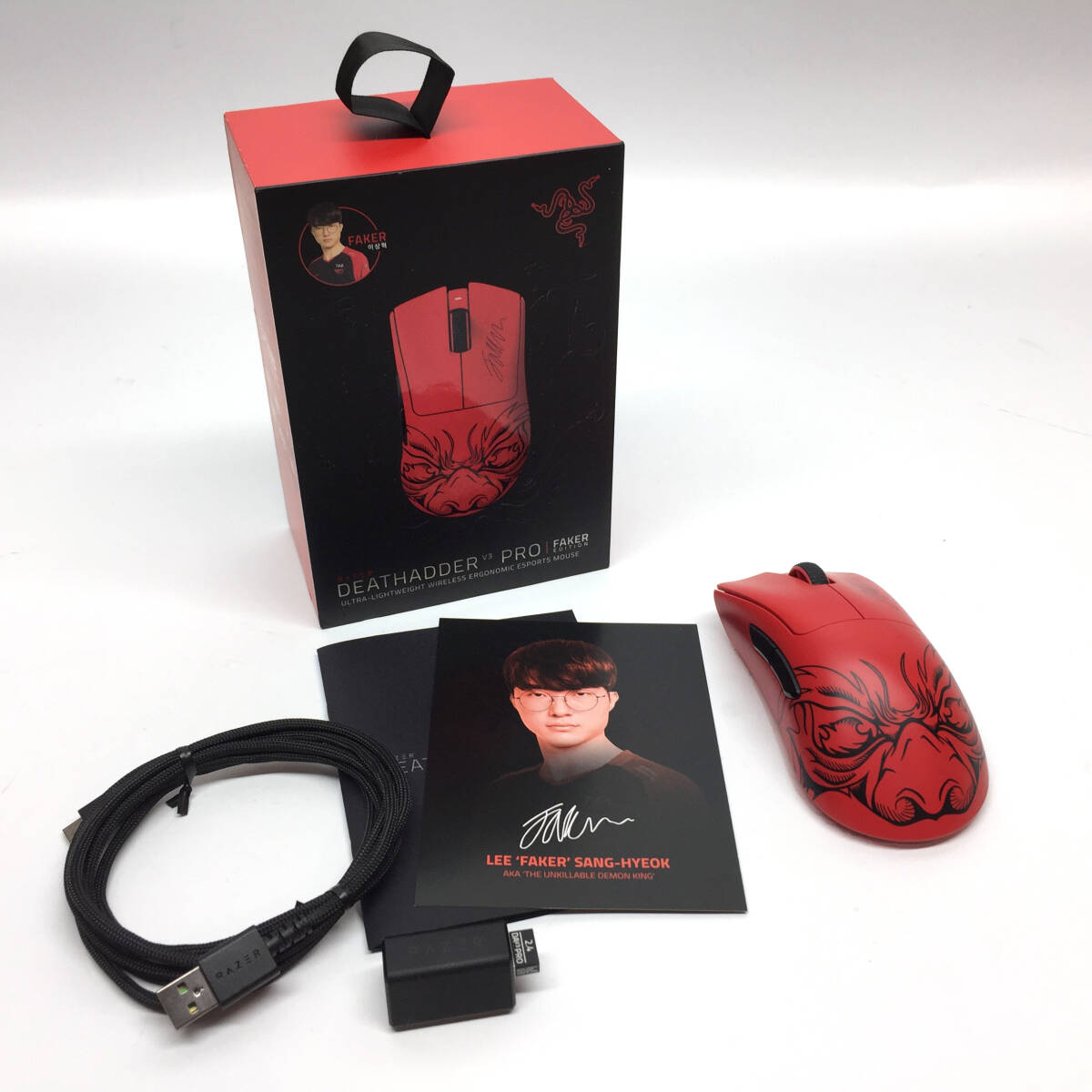 tu099 RAZER Ray The -DEATHADDER V3 PRO FAKER EDITION беспроводной ge-ming мышь * б/у 