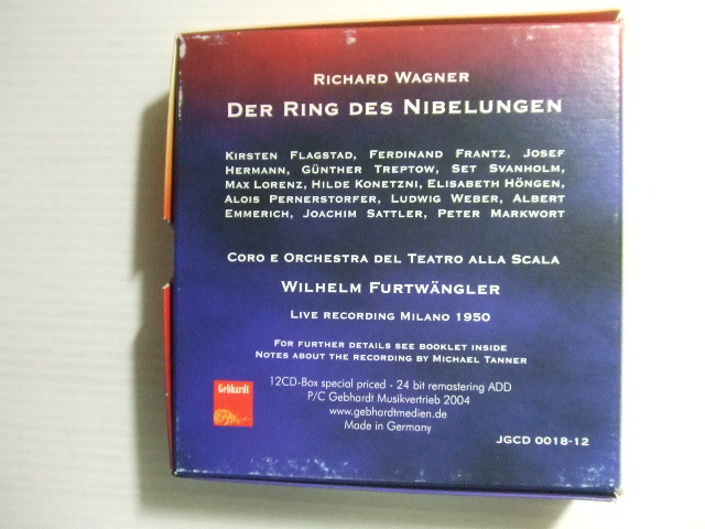 フルトヴェングラー/12CD★ワーグナー：ニーベルングの指環/der ring des nibelungen 2004年 輸入盤/リマスターの画像3