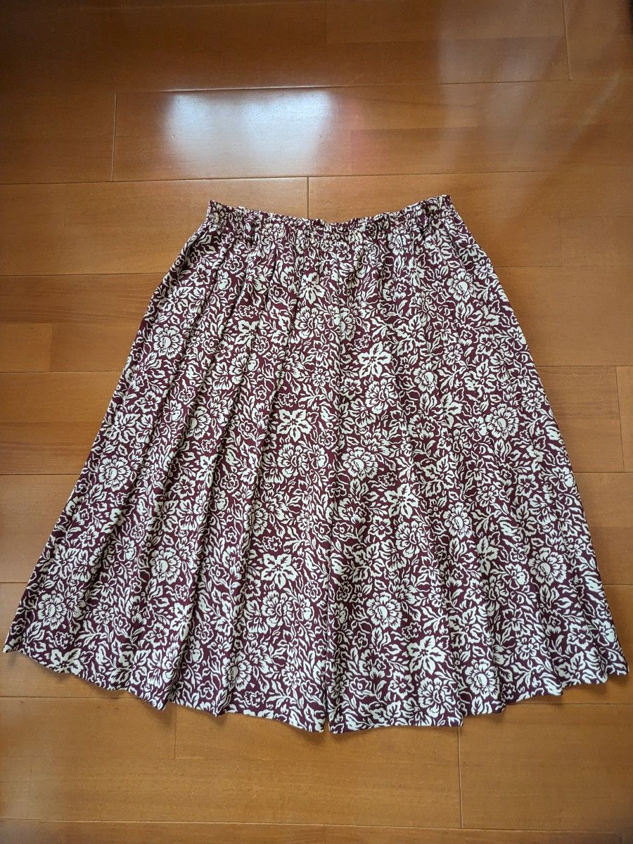 レディース プリーツ キュロットスカート 日本製 花柄