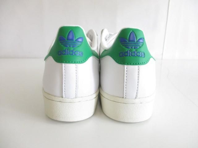 美品 アディダス adidas SUPERSTAR スーパースター レザー GX9878 ローカットスニーカー 23.5cm ホワイト グリーンの画像5