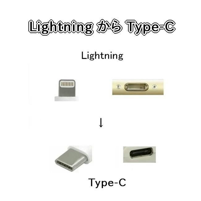 [2個セット] 急速充電 Lightning → Type-C 変換アダプタ コネクタ ライトニング/USB-C/タイプC