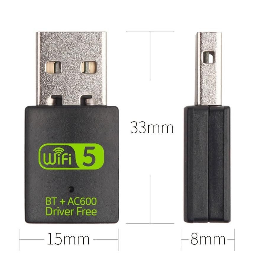 Wifi & Bluetooth USBアダプター 無線LAN 中継機 2in1 デュアルバンド 600Mbps + BT 5.0