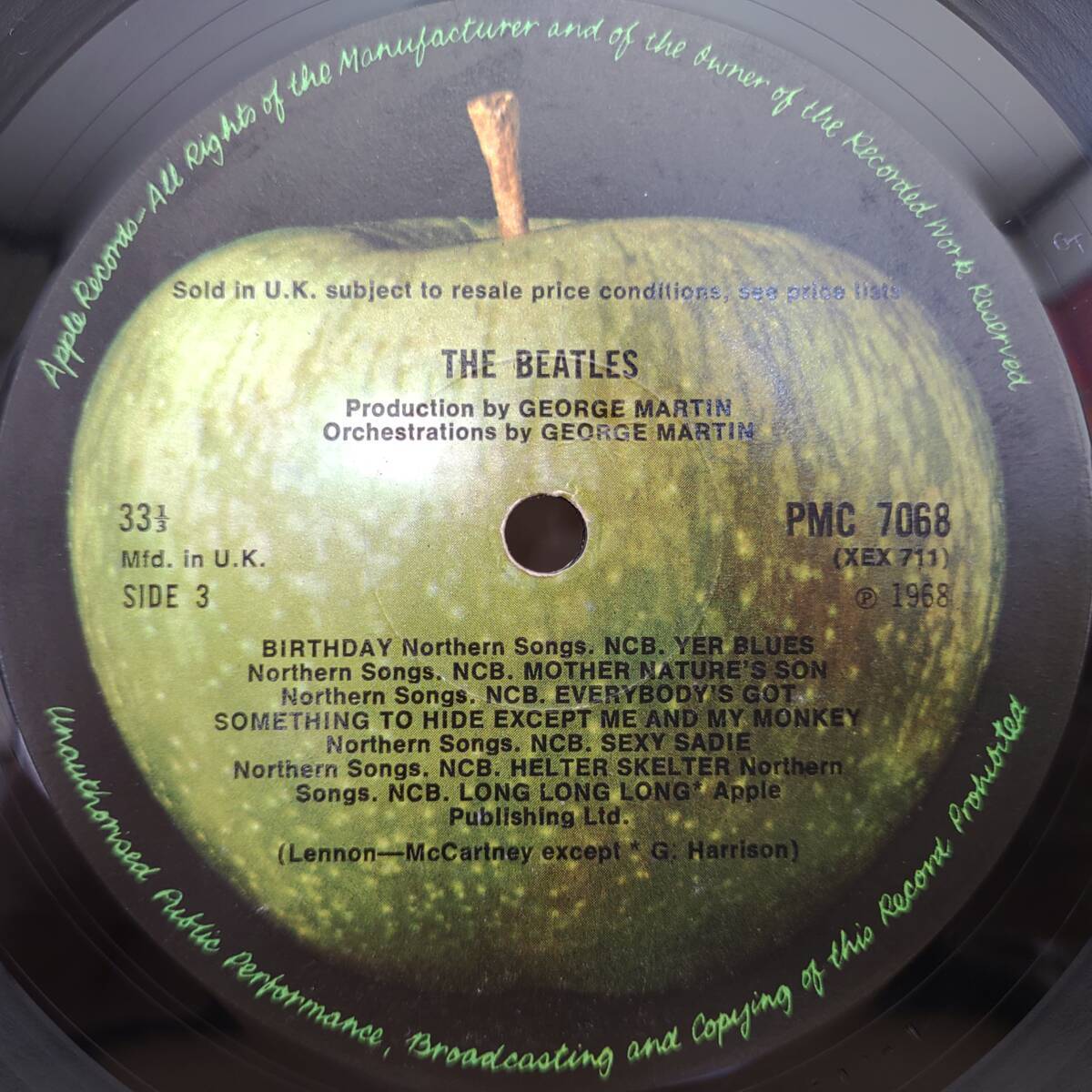 全面An EMI表記無 マトオール1 THE BEATLES【WHITE ALBUM】 PMC 7067-8 mono盤 付属品完品 保護紙有 UKファーストプレスの画像8