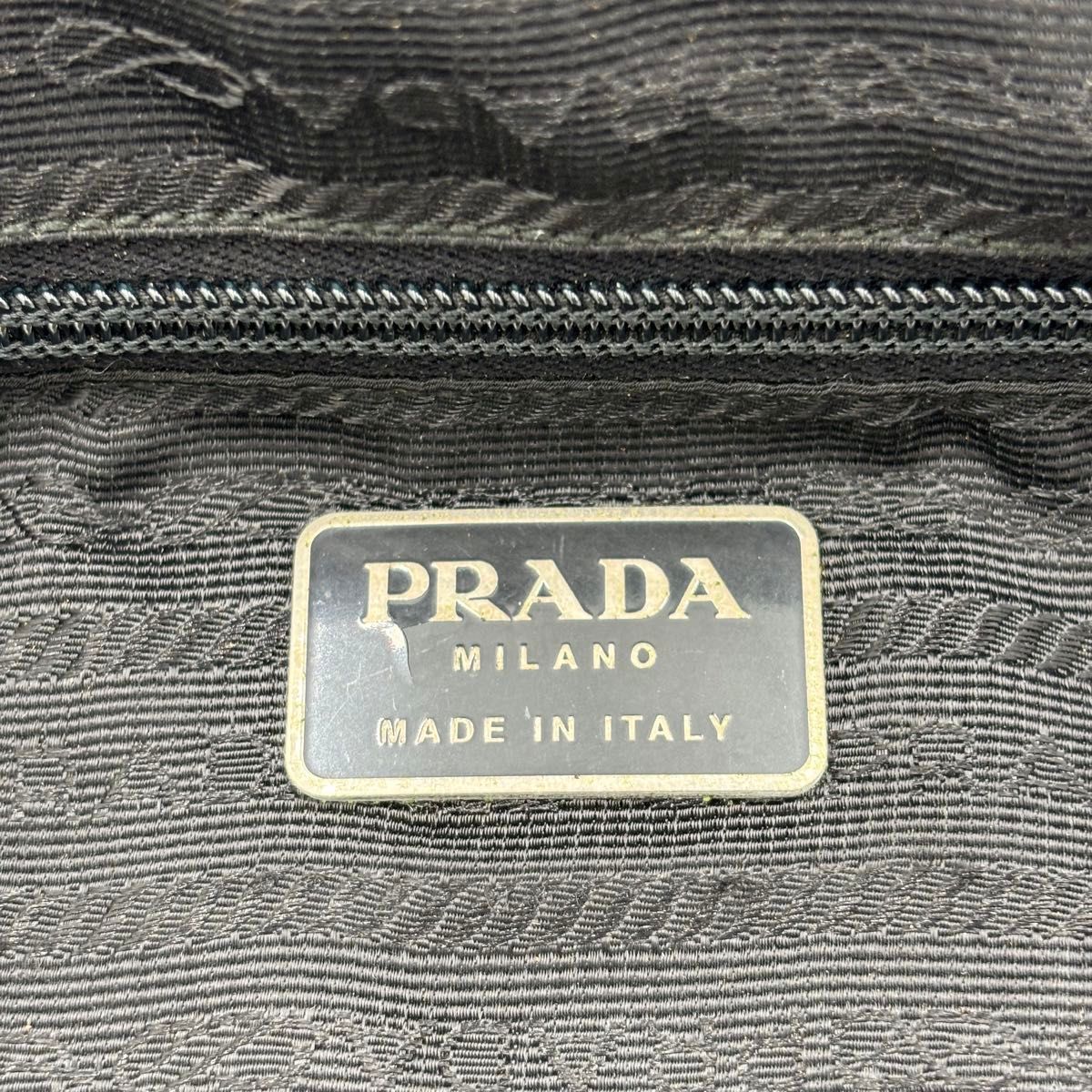 PRADA プラダ テスートナイロン トートバッグ ショルダー 肩掛けかばん 刺繍ロゴ　ブラック