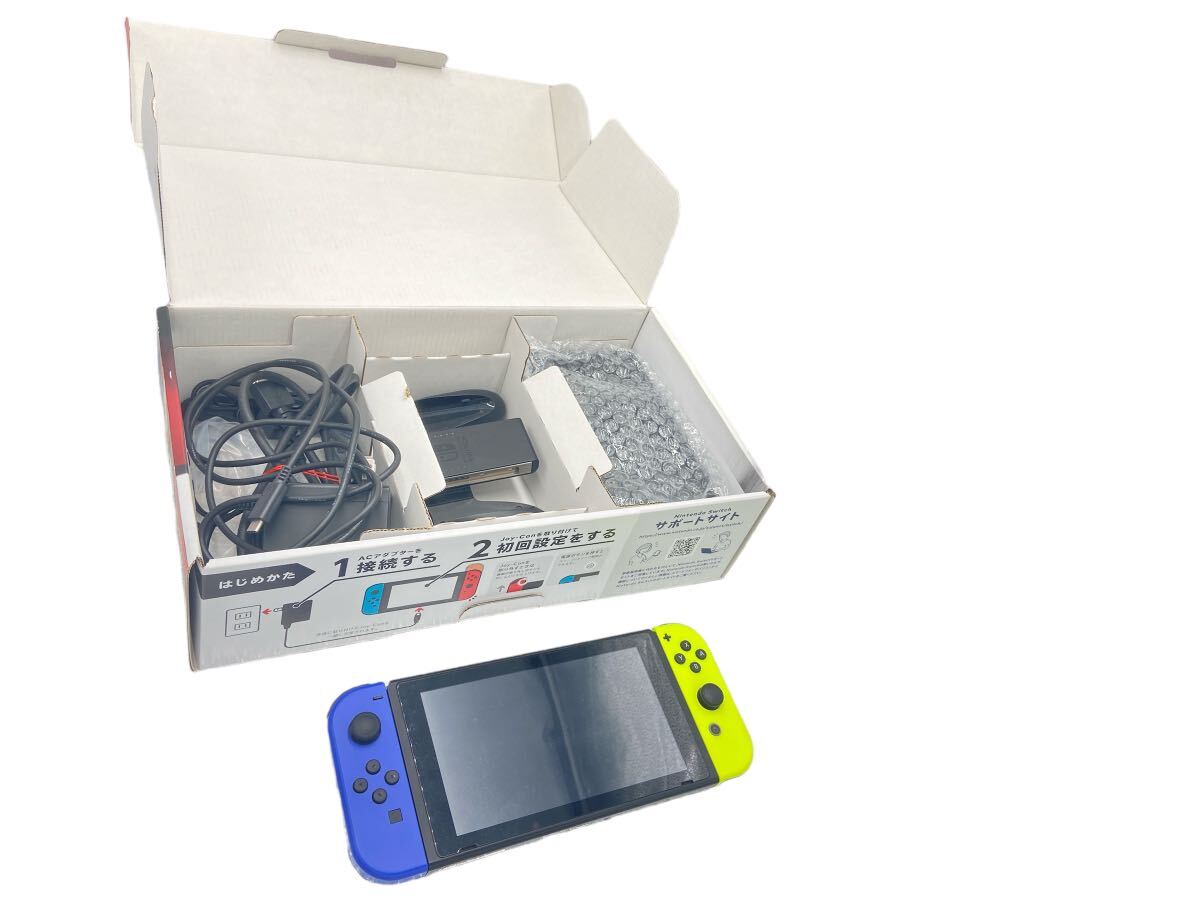 ニンテンドースイッチ Nintendo Switch 本体セット 任天堂 旧型 Joy-Con 色違い 初期化済み 動作確認済み ゲーム機 良品の画像3