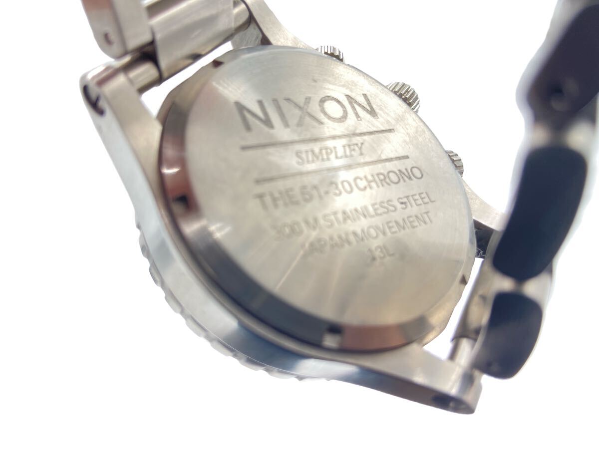 nixon ニクソン THE 51-30 CHRONO SIMPLIFY GUNSHIP ガンシップ 紺 文字盤 ネイビー 不動 ステンレス クロノグラフ の画像2