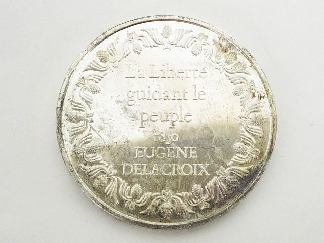 銀製 メダル 約65.2g 直径約5.1cm フランス コイン ARGENT 1ER TITRE silver シルバー La Libert guidant le Peuple の画像2