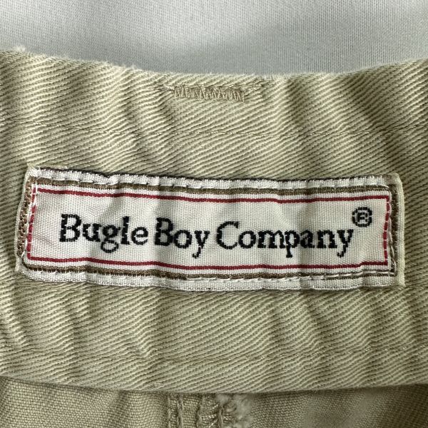 90s BUGLE BOY 3タック コットン チノ パンツ W32×L29 ワイド テーパード スラックス チノパン ビューグルボーイ 80s オールド ビンテージ_画像8