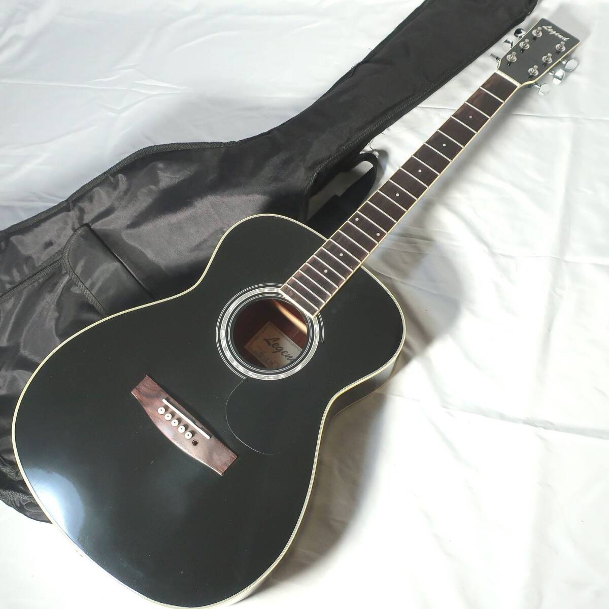 LEGEND FG-20 BK アコースティックギター ケース付き 難あり ジャンク 楽器/170サイズ_画像1