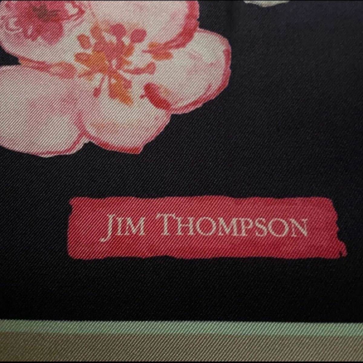 Jim thompson ジムトンプソン 大判シルクスカーフ(ハイビスカスシャワーピンク)83cm×83cm