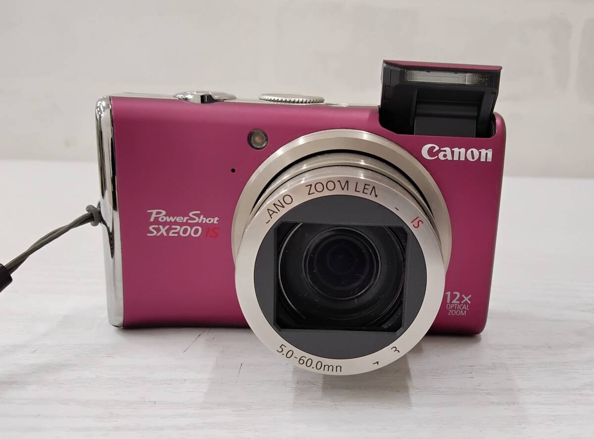 Canon/キャノン PowerShot SX200 IS パワーショット ピンク 通電・簡易動作確認済 ※画面黄ばみ大 デジカメ 中古 ジャンク 訳ありの画像8