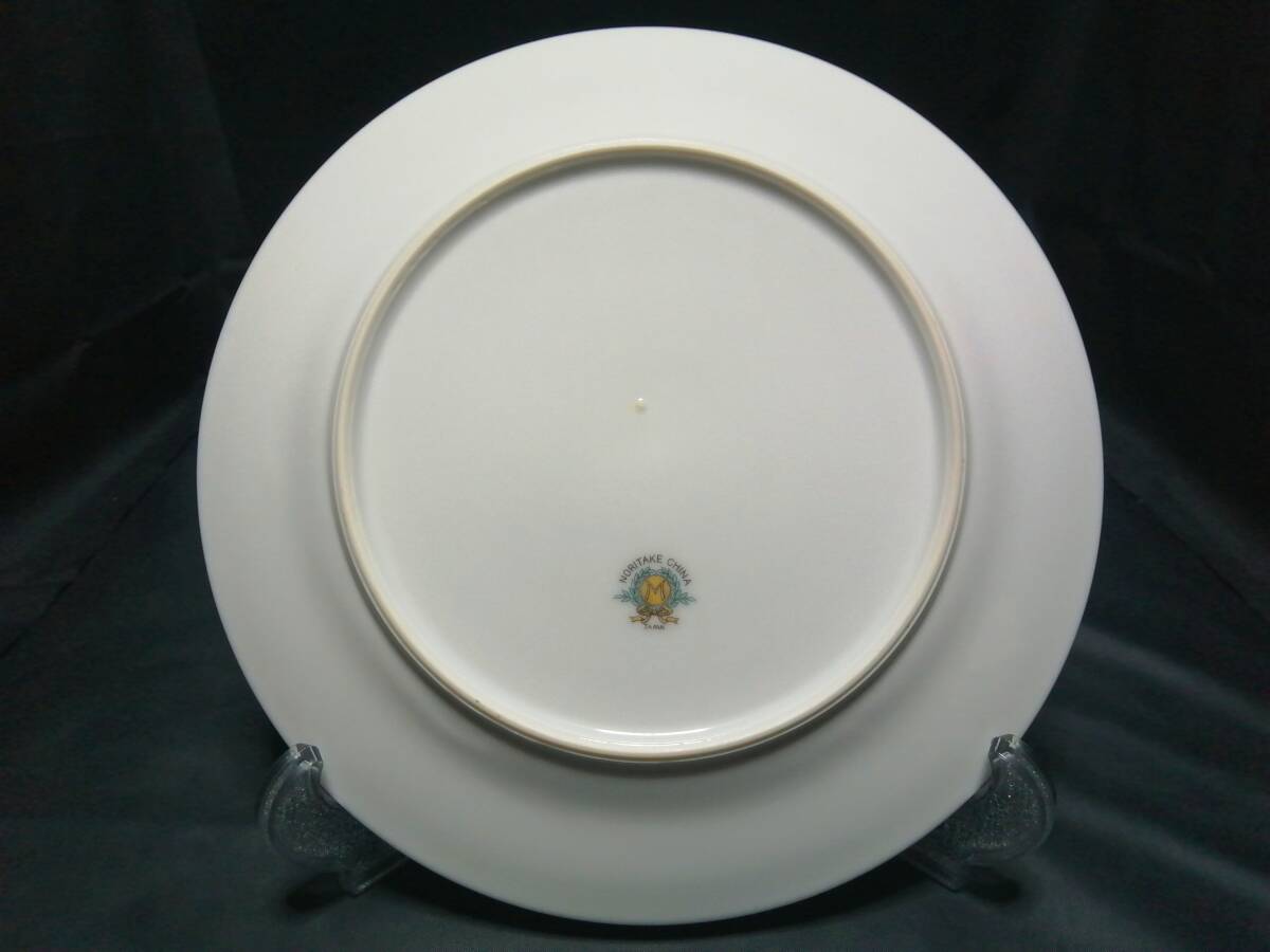 23CM 良品◇自宅保管 オールドノリタケ プレート 月桂樹 M マルキ印 リボン Noritake 輸出用製造食器？ A_画像8