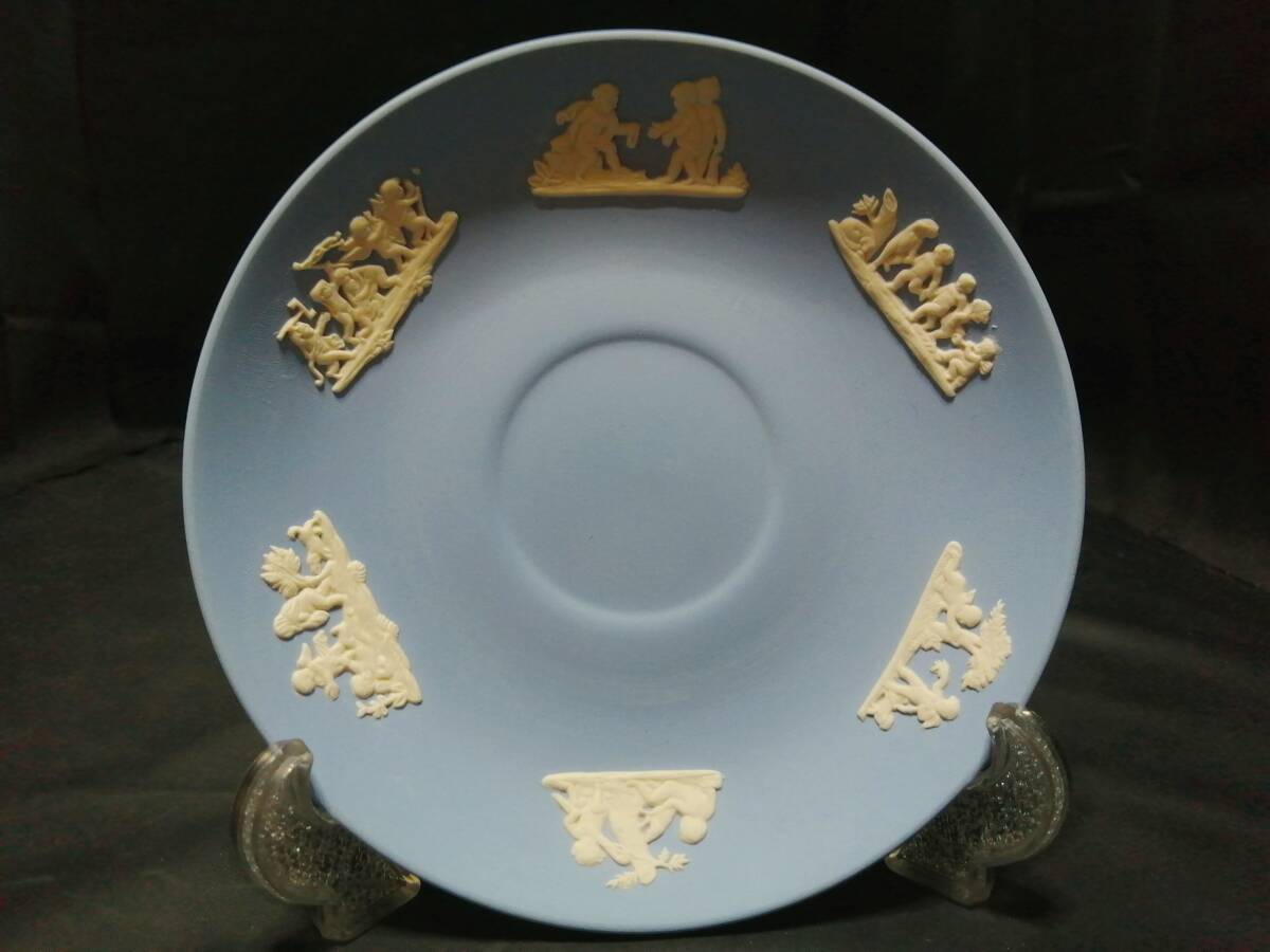 未使用◇自宅保管 ウェッジウッド ジャスパー ブルー カップ＆ソーサー WEDGWOOD Bの画像6