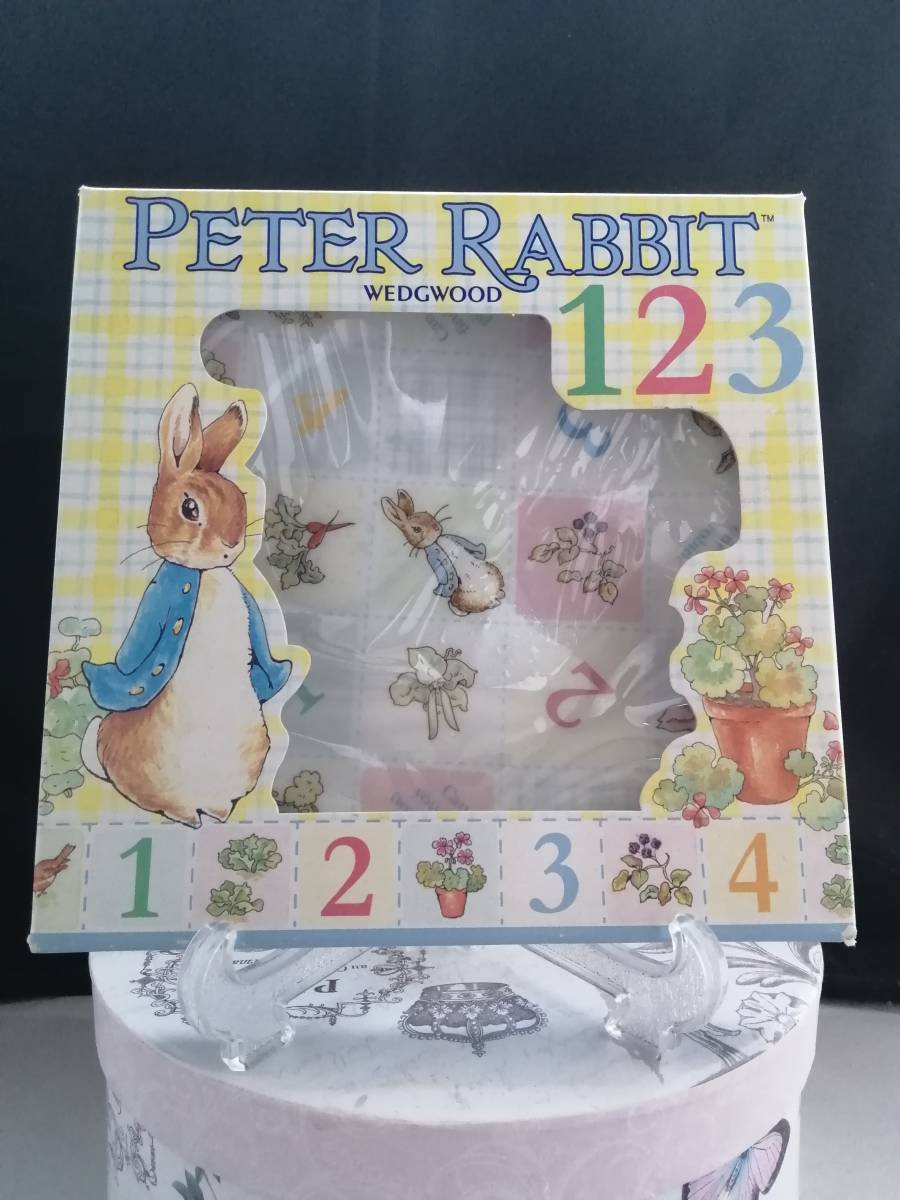 17CM 美品◇自宅保管 ウェッジウッド ピーターラビット 123 プレート WEDGWOOD PETER RABBIT 化粧箱付_画像1