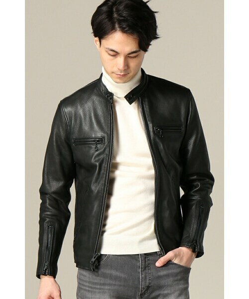 VANSON バンソン シングル ライダース ジャケット ジャーナルスタンダード 別注 グレインレザー タグ付 B C C2 RJP D STAR ENF新品未使用_画像2