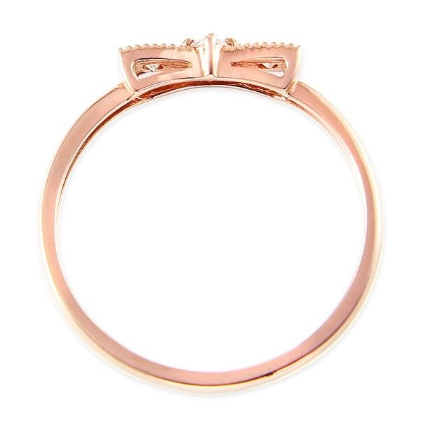 ジュエリーツツミ K10ピンクゴールドリング リボン ファッション 指輪