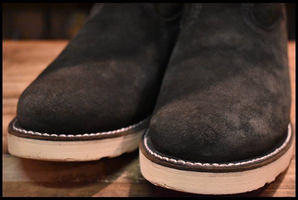 【9E 良品 09年】レッドウィング 8177 黒スエード ペコス ブラック ラフアウト プルオン ブーツ redwing pecos HOPESMORE_画像5