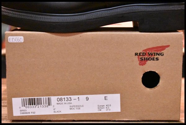 [9E с ящиком не использовался 23 год ] Red Wing 8133 super подошва черный хром чёрный moktu плетеный вверх ботинки redwing HOPESMORE