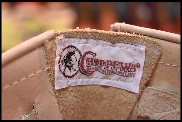 【7E 箱付 良品 白タグ】Chippewa チペワ エンジニア 91071 サンドスエード スチールトゥ ベージュ ラフアウト ビブラム ブーツ HOPESMORE_画像8