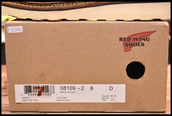 【8D 箱付 良品 16年】レッドウィング 8109 オックスフォード マホガニー オロイジナル モック 編み上げ 短靴 ブーツ redwing HOPESMORE_画像9