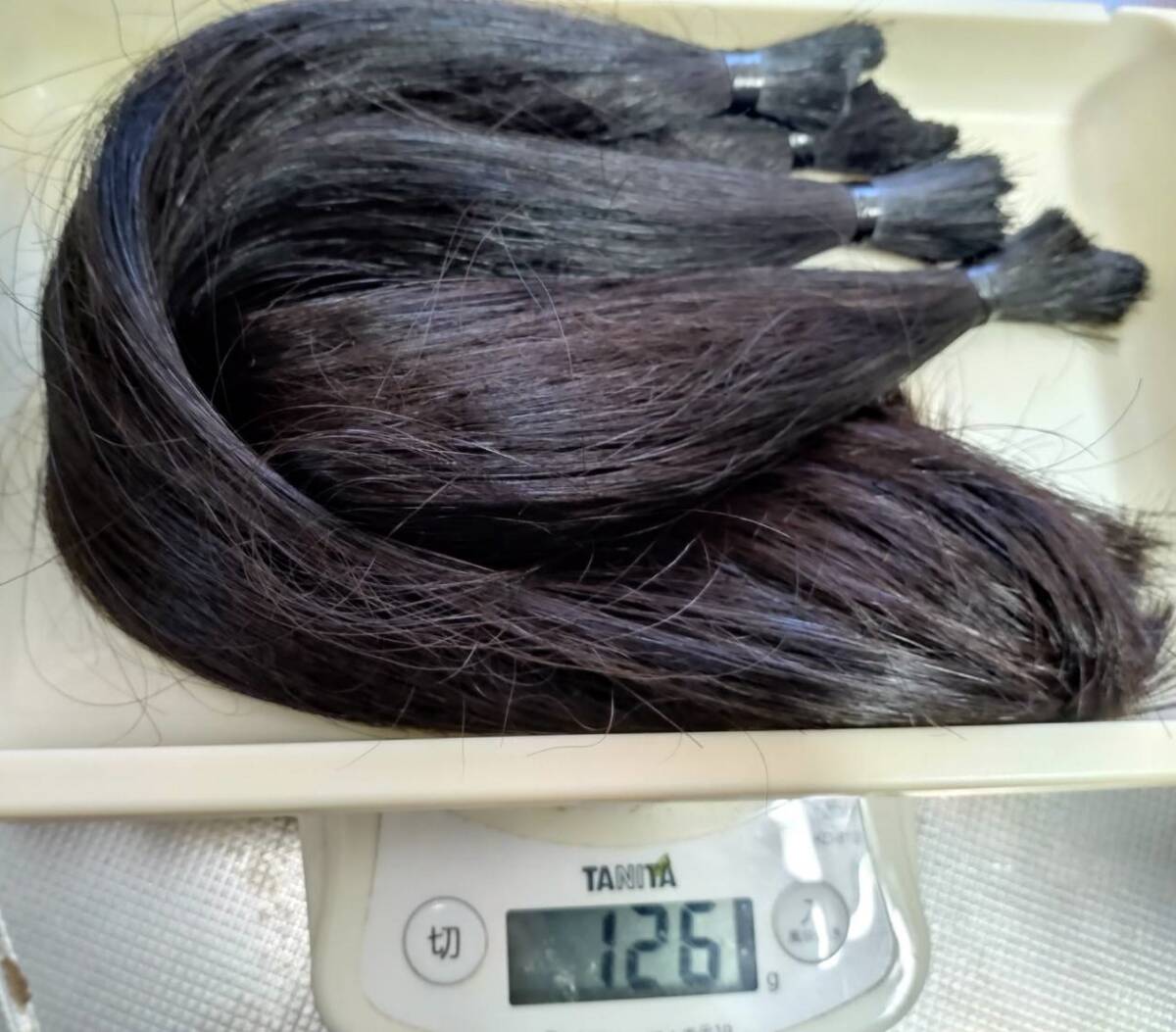 毛束 髪束 髪の毛 日本人 38cm 126gの画像6