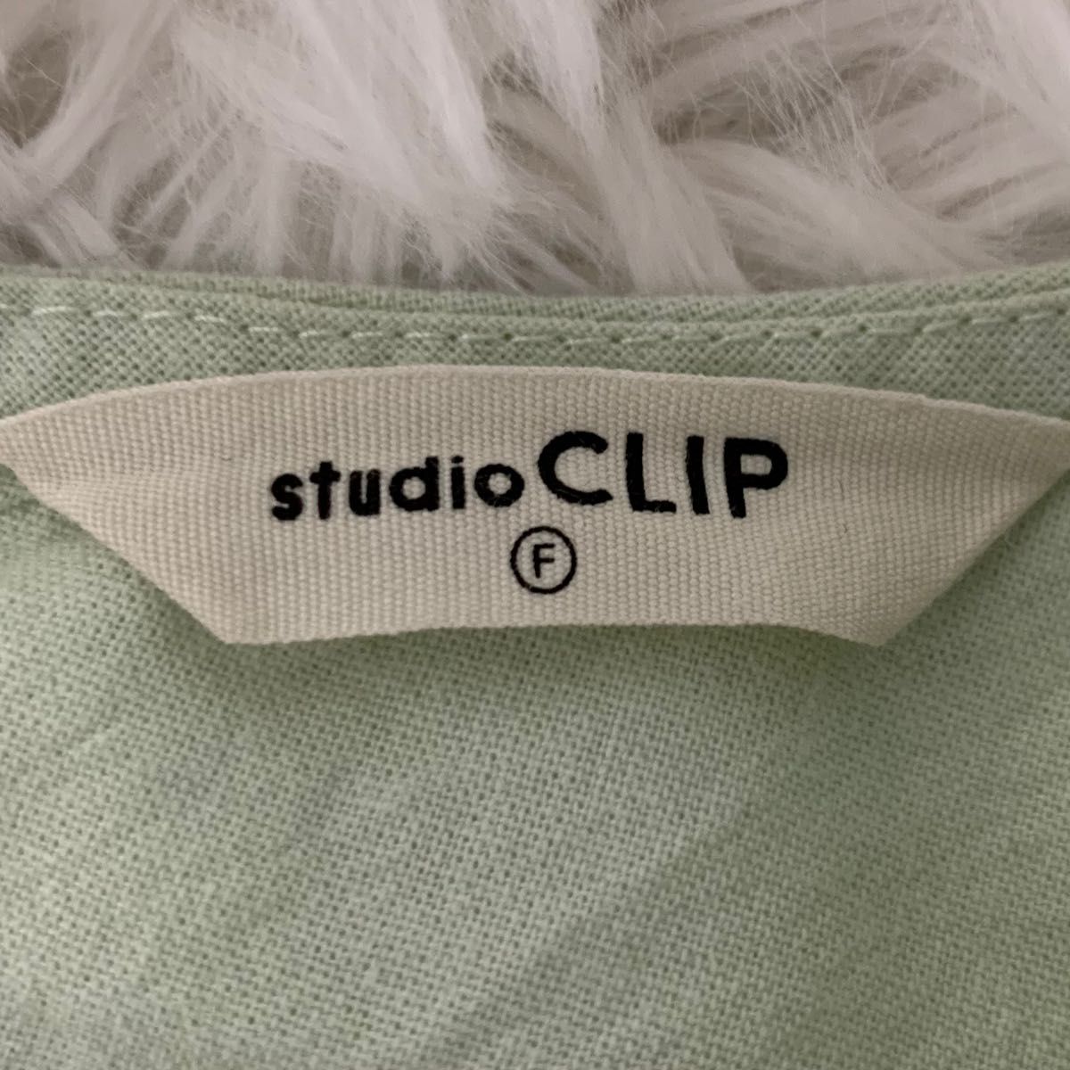 studio CLIP☆プルオーバーチュニック☆ライムグリーン☆コットン・麻☆フリーサイズ☆ゆったり