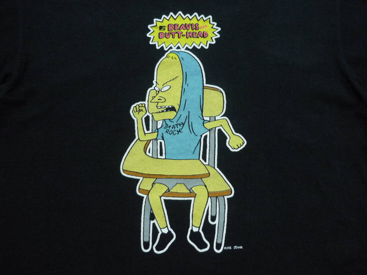 00s　USA製　BEAVIS&BUT-HEAD　ビーバス＆バットヘッド　半袖　Tシャツ　2005　MUSIC TELEVISION　アメコミ　サイズS_画像4