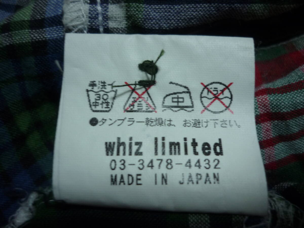 whiz limited 半袖 チェック パッチワーク シャツ サイズXLの画像5
