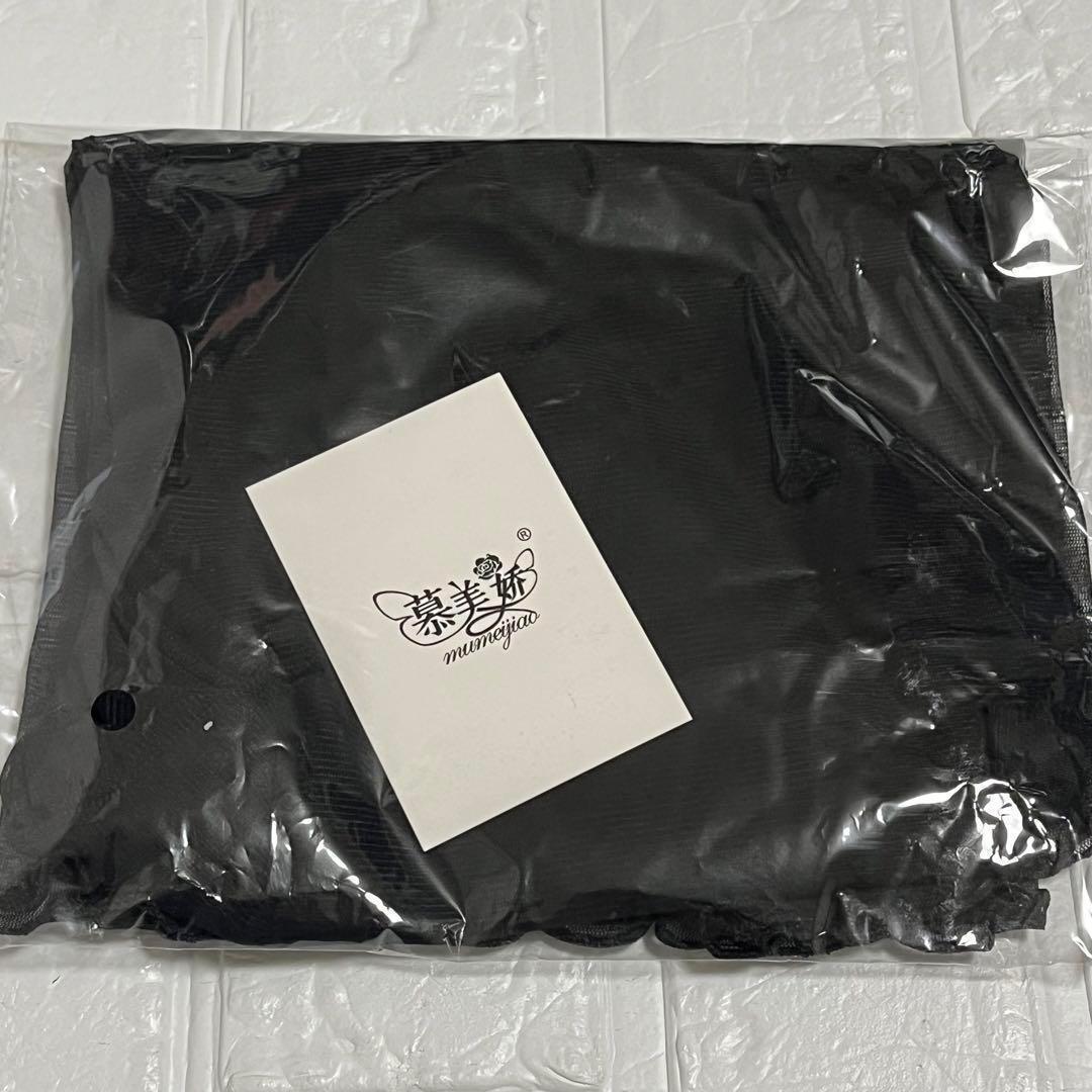 シアートップス ブラック メロウ襟・袖・裾 カットソー 透け感 伸縮性 韓国の画像10