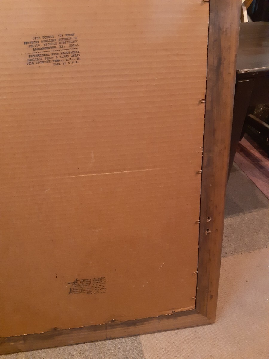 ワイルドターキー　パブミラー　60年以上前の物　WILD TURKEY アメリカン雑貨　サイズ約70.3cm×55.3cm×2.2cm　ヴィンテージ　鏡_画像10