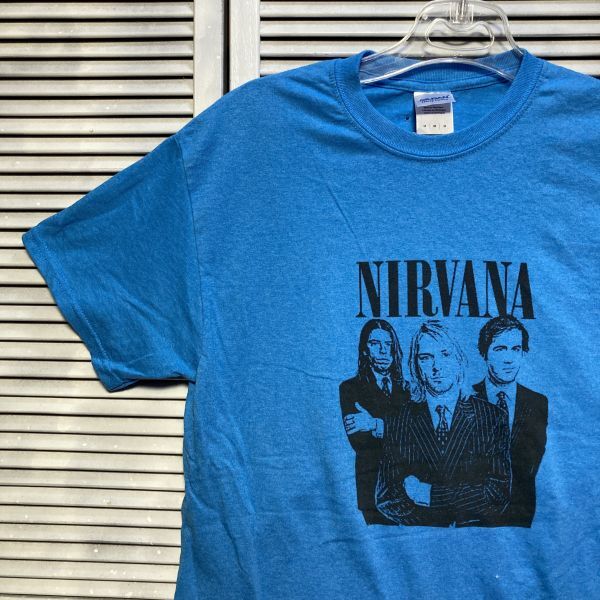 1スタ 最落無し AEOA ニルバーナ カートコバーン NIRVANA バンド Tシャツ 水色 90s 00s Y2K VINTAGE ビンテージ 古着 卸 転売_画像1