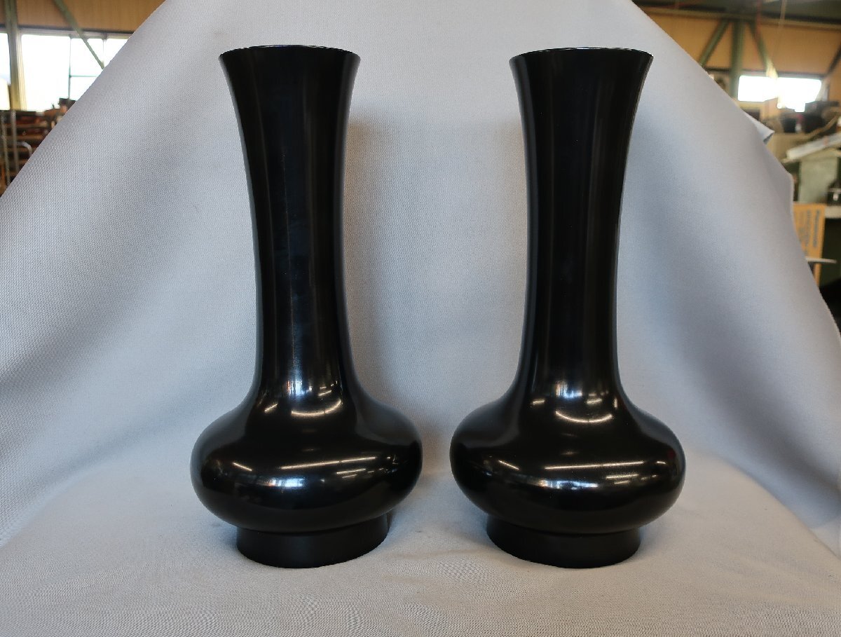 11250円 【倉庫整理品】寛通型花立 尺2 黒色 1対 花立 仏具 K 11250円 【倉庫整理品】寛通型花立 尺2 黒色 1対 花立 仏具 K