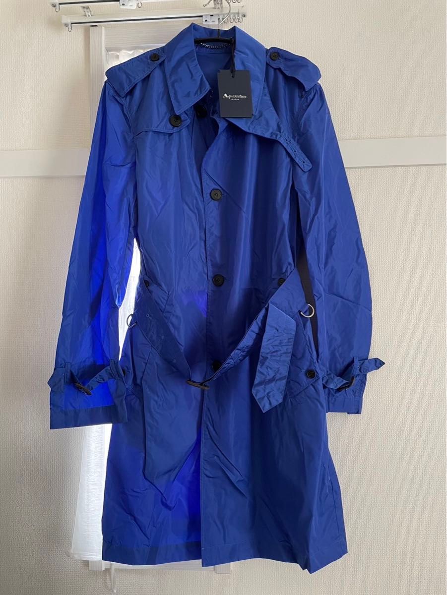 新品】Aquascutum アクアスキュータム トレンチコート コバルト 新品】Aquascutum アクアスキュータム トレンチコート コバルト