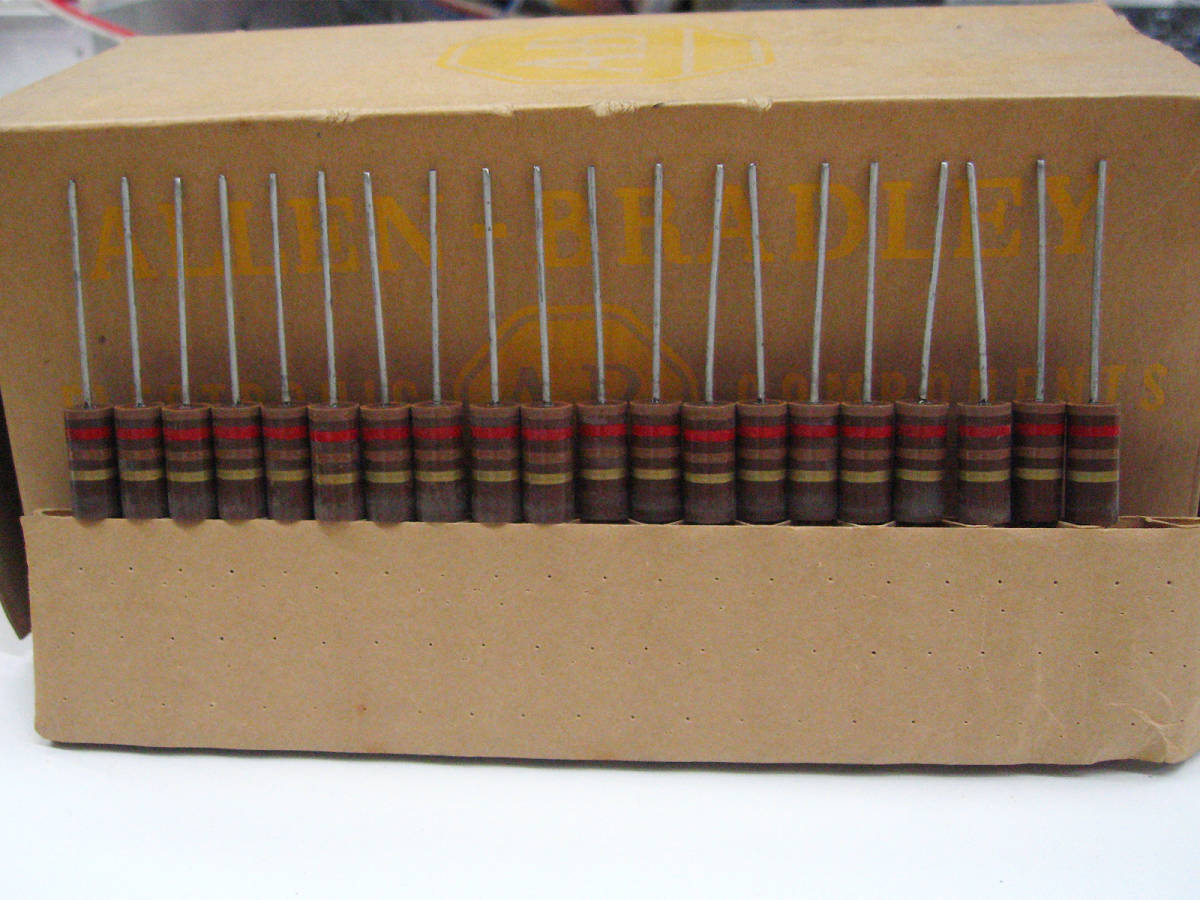 ★☆（管RG004） Allen-Bradley カーボンソリッド抵抗 2W 120Ω 20本セット / NOS Carbon Composition Resistors☆★の画像1