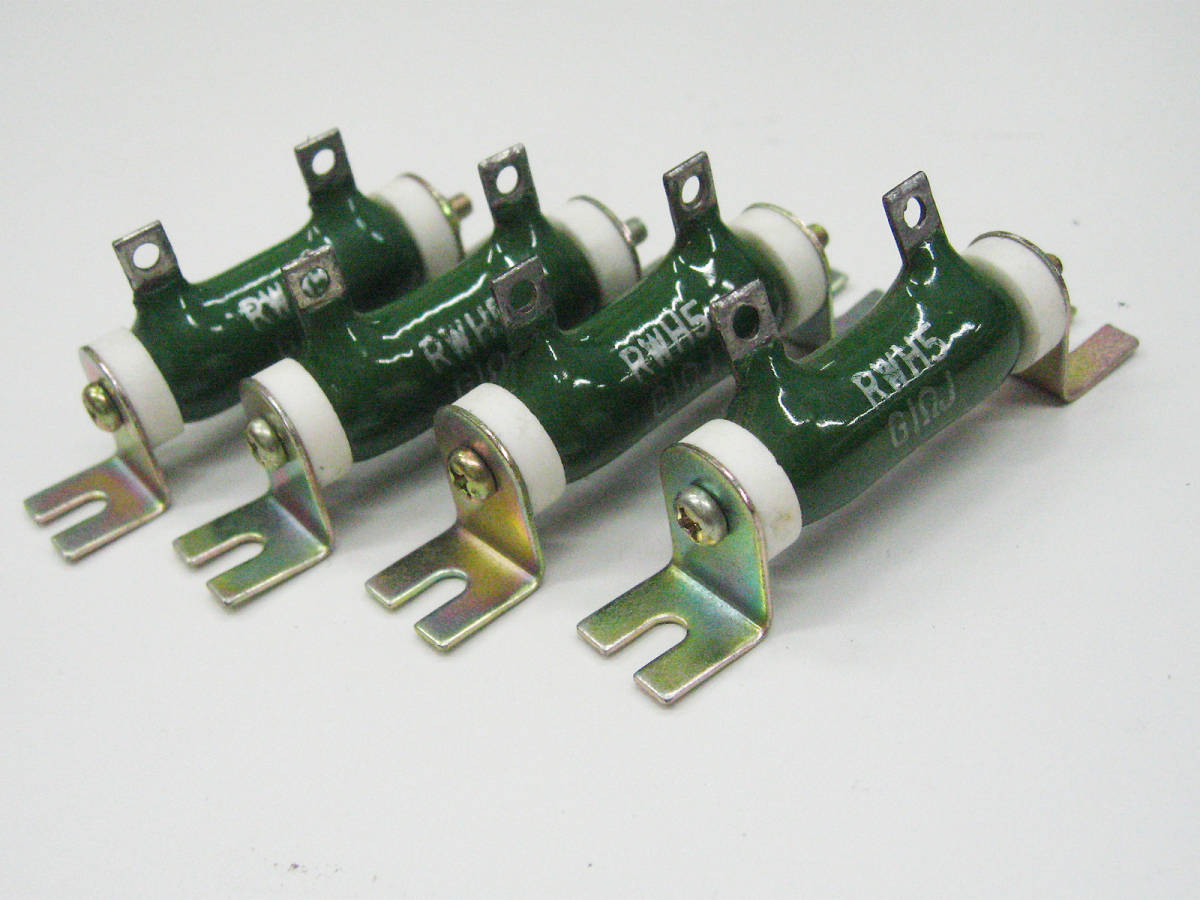 ★☆（管RG017） ホーロー抵抗 1Ω/5W 4個セット / Wirewound Resistors☆★_画像1