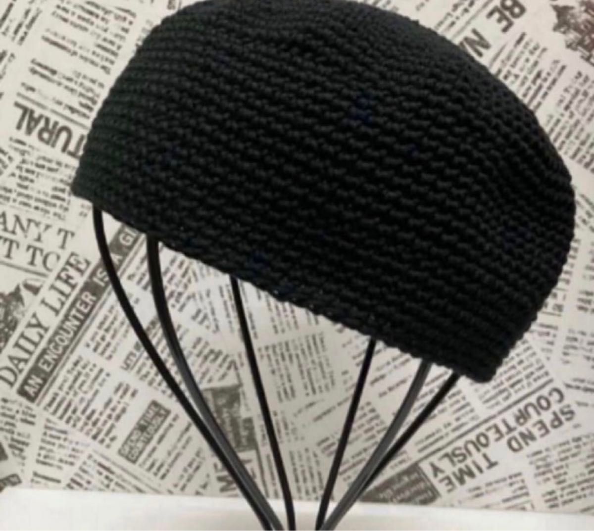 ハンドメイドメイド　手編み　ビーニー　イスラムワッチ　男性用　ワッチ帽子　年中使える綿100% 細編み