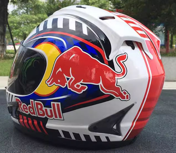 新品　バイク　オンロード　ヘルメット　レッドブルー　REDBULL　フルフェイスヘルメット　インナー丸洗い可　　Mサイズ_画像3