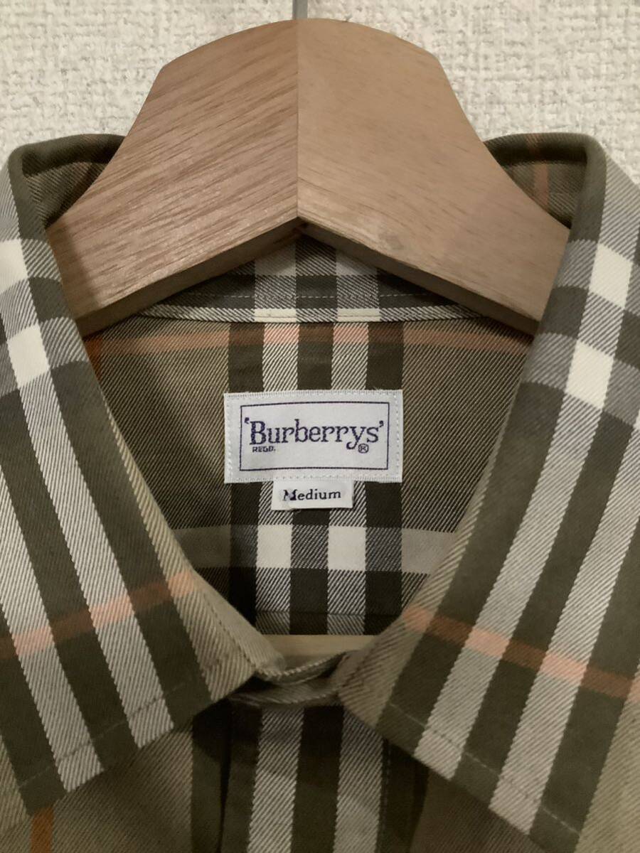 BURBERRY'S バーバリーズ　オールドバーバリー　ノバチェック柄　長袖シャツ　コットンシャツ　レトロ　ハイブランド　古着　メンズ_画像3