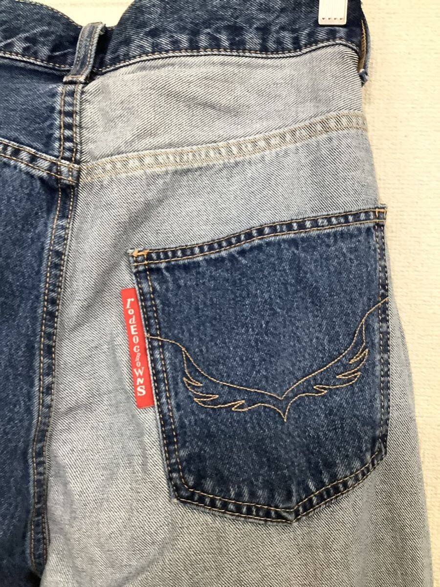 RODEO CROWNS Rodeo Crown Denim брюки винтажная обработка повреждение обработка широкий брюки джинсы б/у одежда 