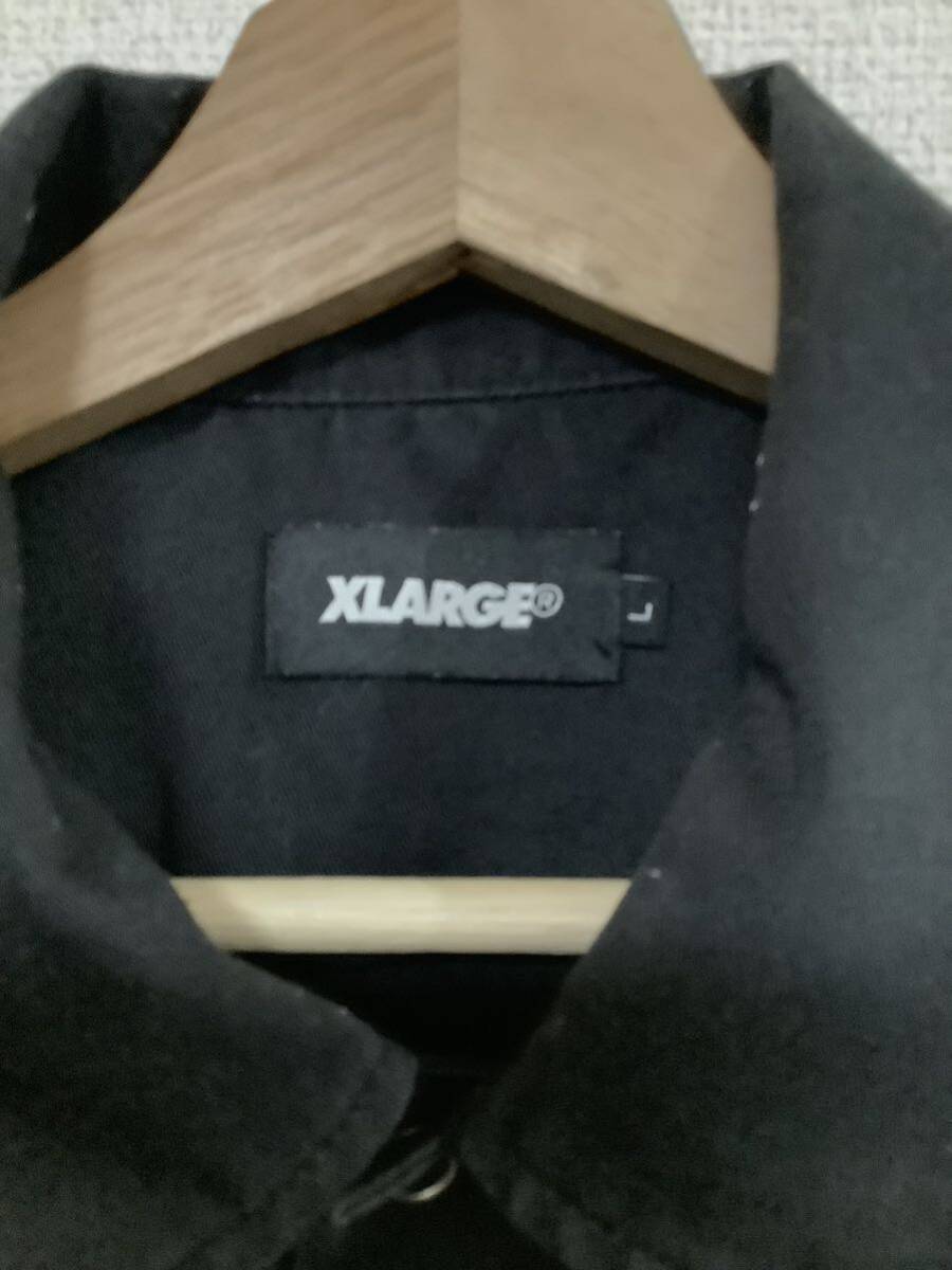 XLARGE エクストララージ　長袖ワークシャツ　ワッペン付き　ブラック　ストリート　スケーター　メンズ　古着　L_画像3