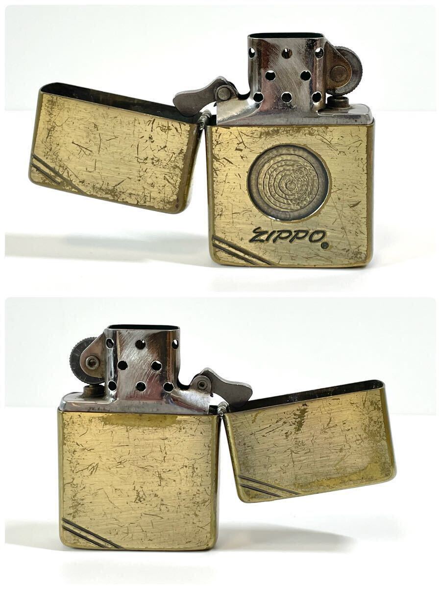 ZIPPO ジッポー オイルライター BRADFORD MADE IN U.S.A. うずまき模様 アンモナイト風 ゴールドカラー アンティーク ヴィンテージ 喫煙具 _画像4